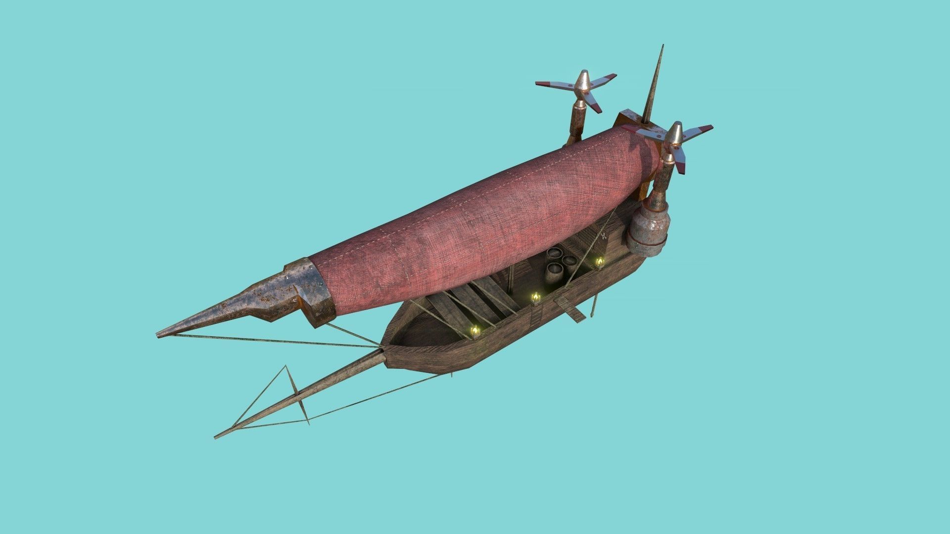 05 Steampunk Airship - Sci-Fi Aircraft Asset 3D Model Collection_16