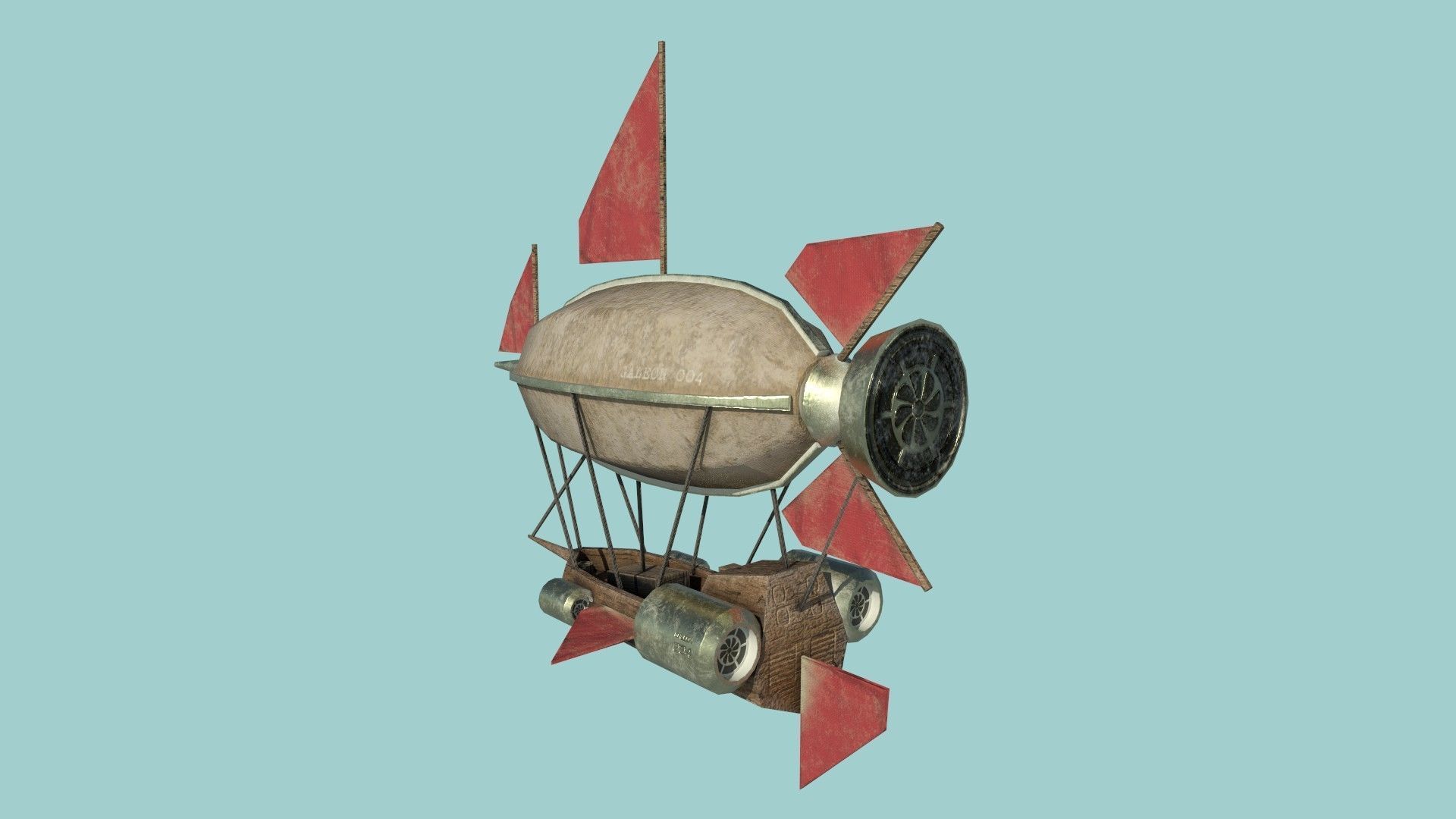 05 Steampunk Airship - Sci-Fi Aircraft Asset 3D Model Collection_14