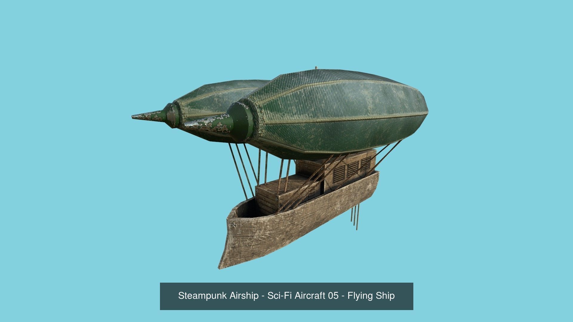 05 Steampunk Airship - Sci-Fi Aircraft Asset 3D Model Collection_6