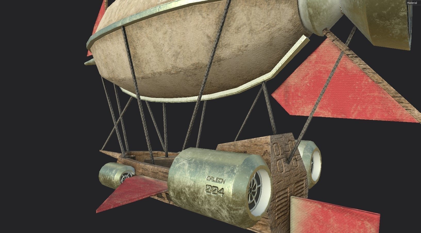 05 Steampunk Airship - Sci-Fi Aircraft Asset 3D Model Collection_17