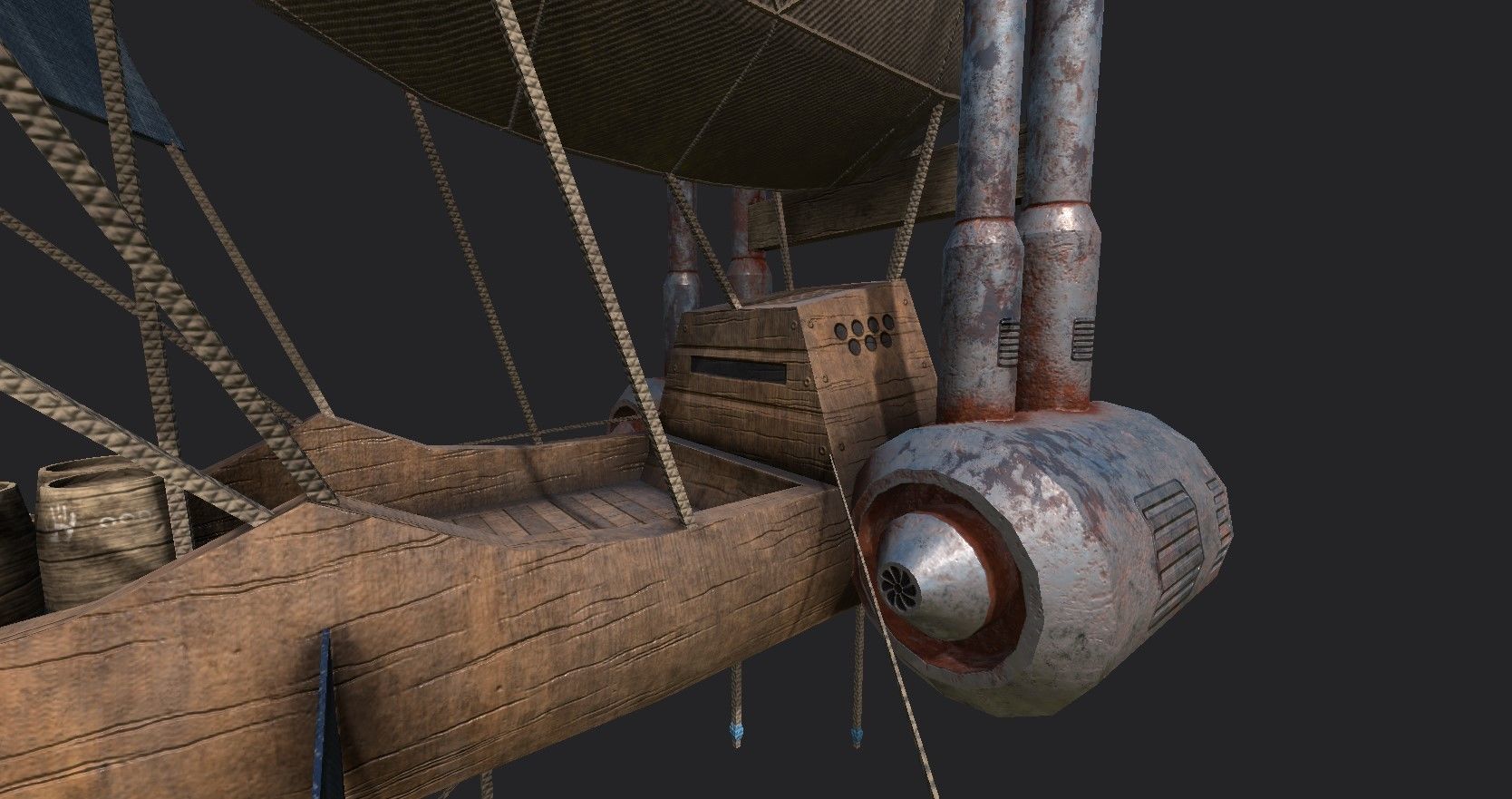 05 Steampunk Airship - Sci-Fi Aircraft Asset 3D Model Collection_8