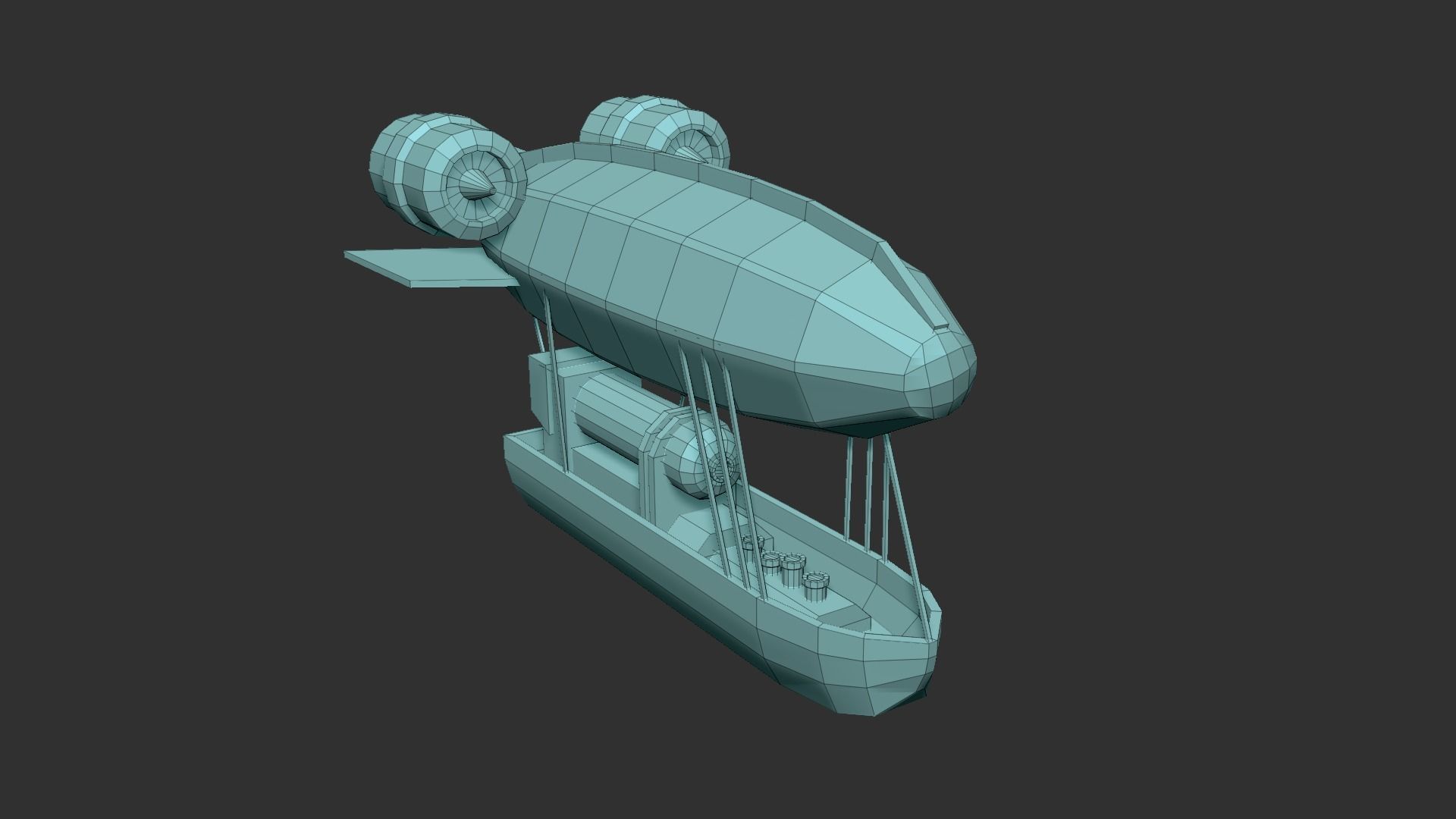 05 Steampunk Airship - Sci-Fi Aircraft Asset 3D Model Collection_32