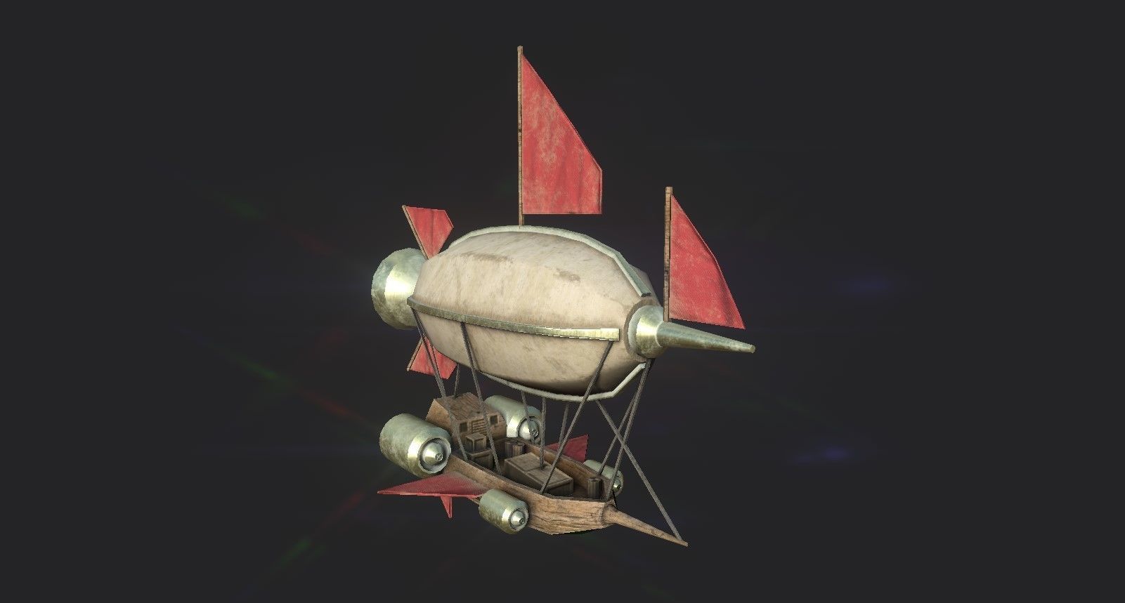 05 Steampunk Airship - Sci-Fi Aircraft Asset 3D Model Collection_13