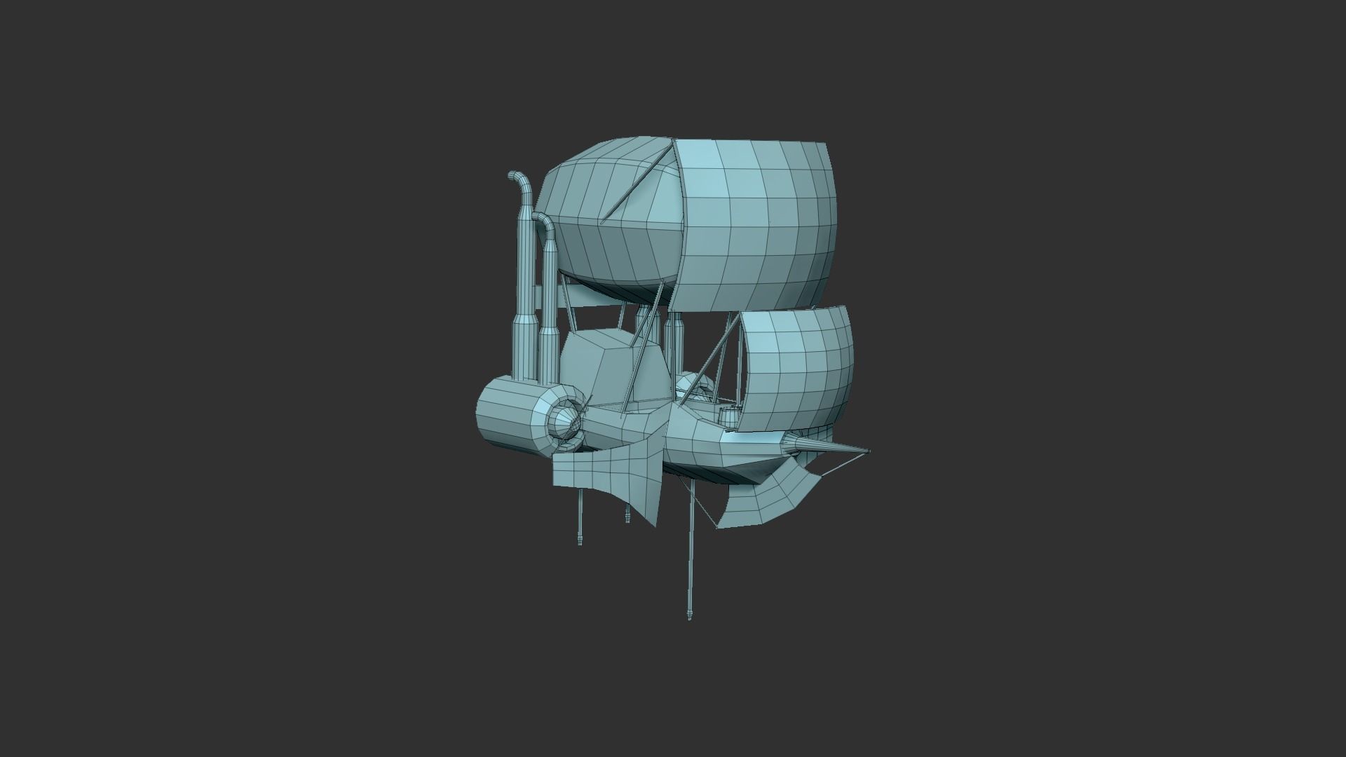 05 Steampunk Airship - Sci-Fi Aircraft Asset 3D Model Collection_12