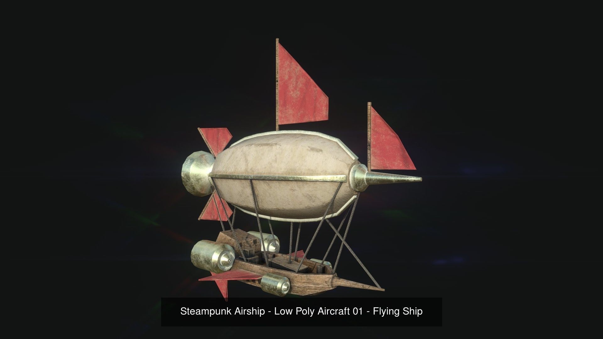 05 Steampunk Airship - Sci-Fi Aircraft Asset 3D Model Collection_3