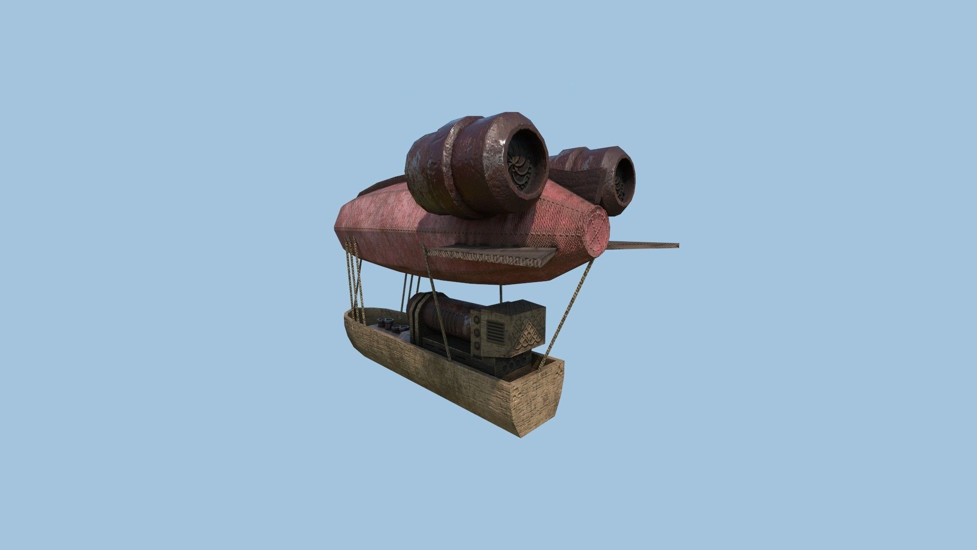05 Steampunk Airship - Sci-Fi Aircraft Asset 3D Model Collection_27
