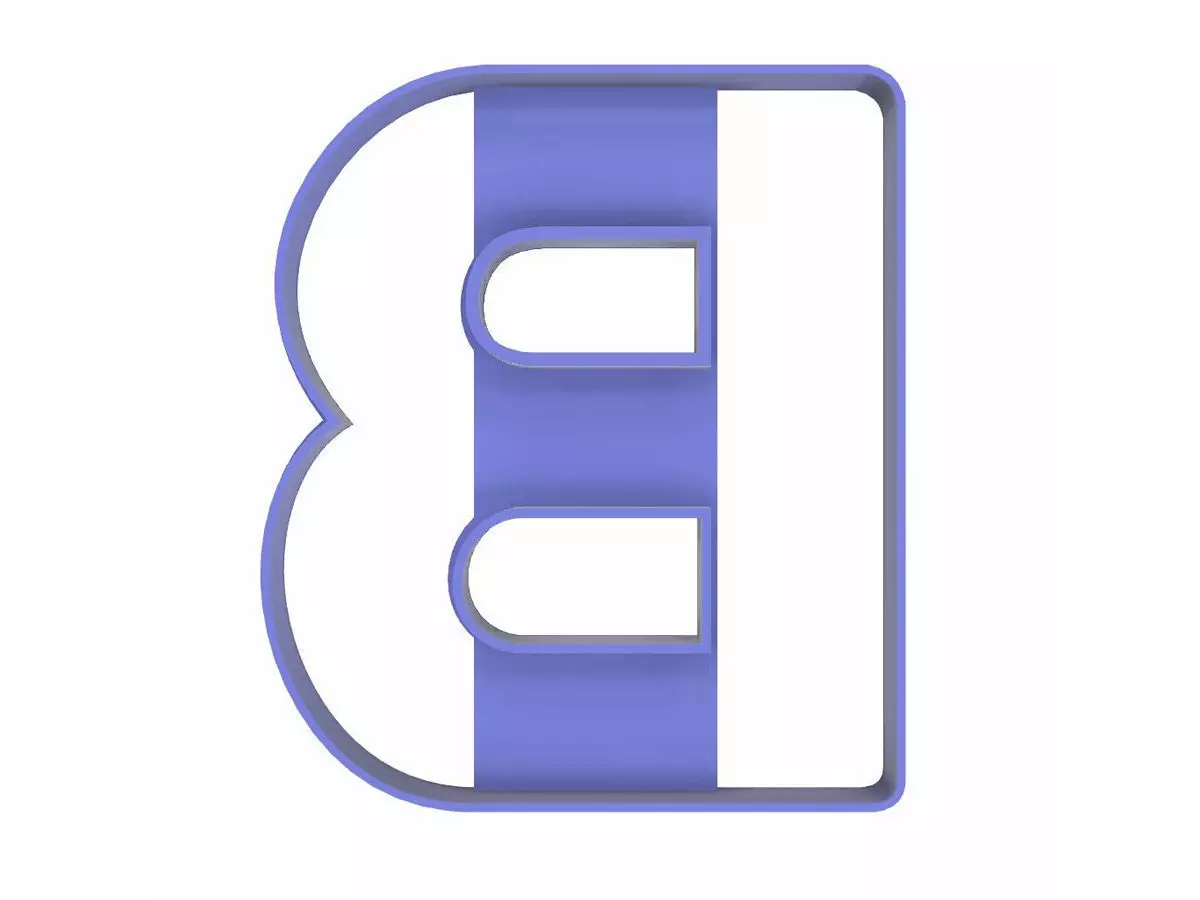 0202 Alphabet 01 B cookie cutter Free 3D print model_0