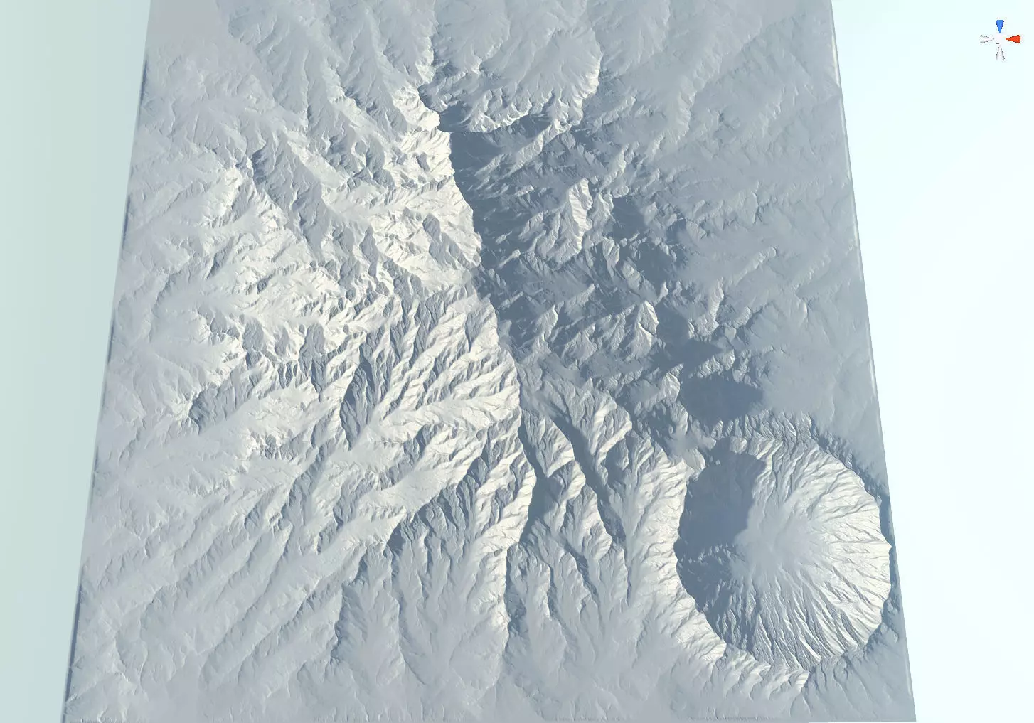 Massive Mountain with Crates 3D model_0