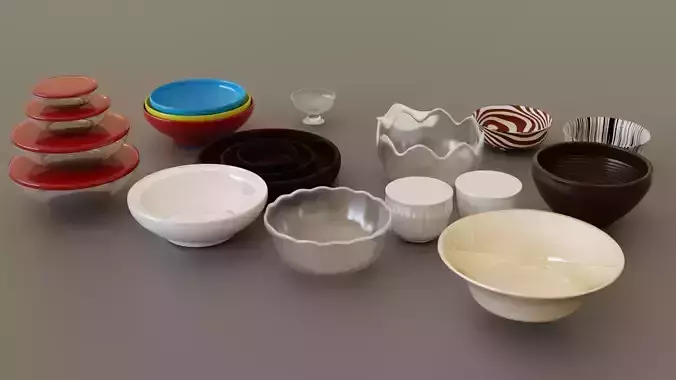 bowl pack 3D 3D model