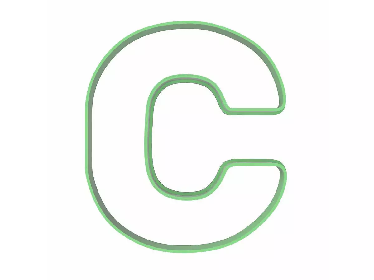 0203 Alphabet 01 C cookie cutter 3D print model_0