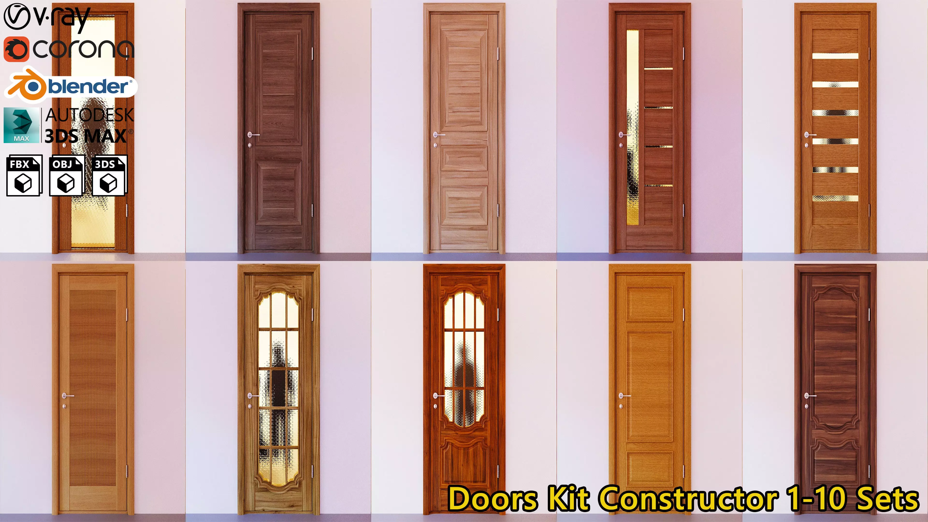 Doors Kit Constructor 1-10 Sets 3D model