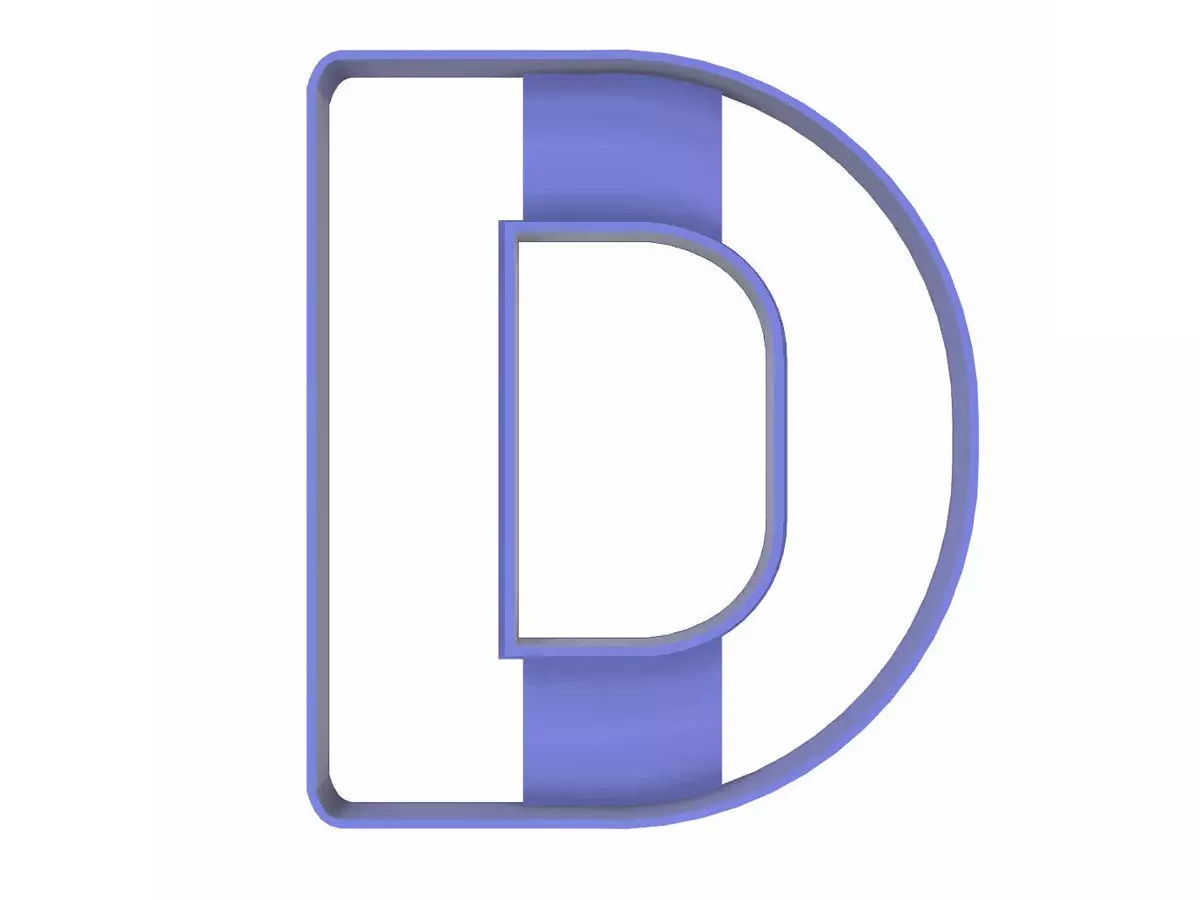 0204 Alphabet 01 D cookie cutter 3D print model_0