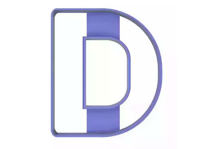 0204 Alphabet 01 D cookie cutter 3D print model