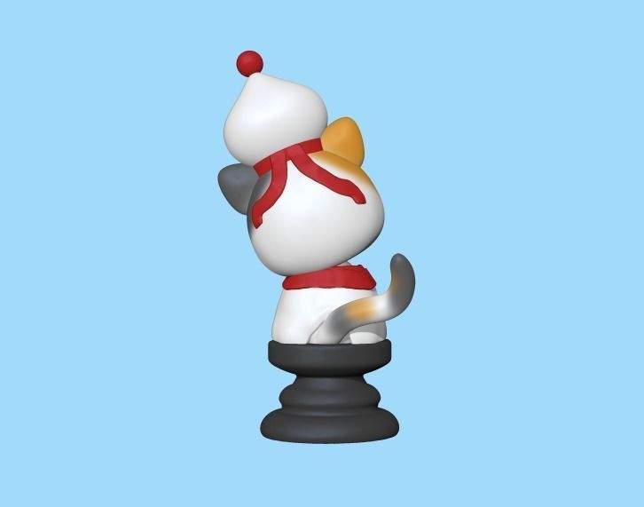 Cat Chess Piece - Bishop 3D print model_1
