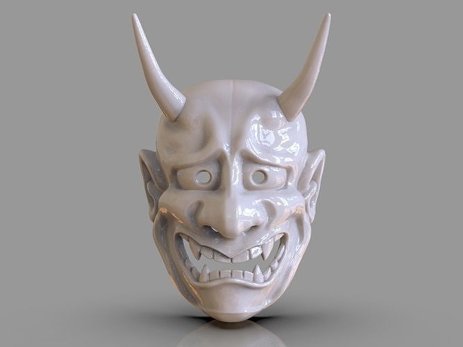 Classic Japanese Oni Mask and ZBrush Timelapse 3D print model