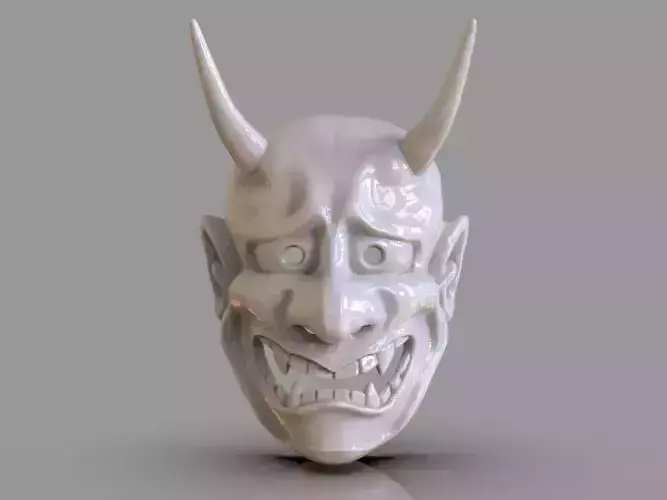 Classic Japanese Oni Mask and ZBrush Timelapse 3D print model
