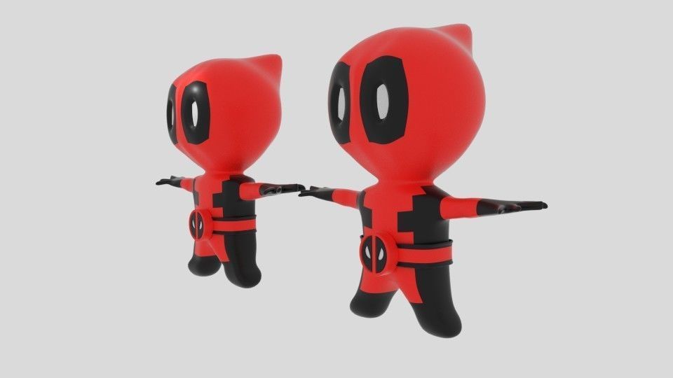  Mini Deadpool Low-poly 3D model_1