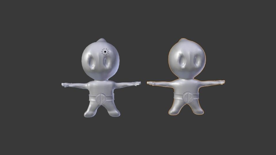  Mini Deadpool Low-poly 3D model_4