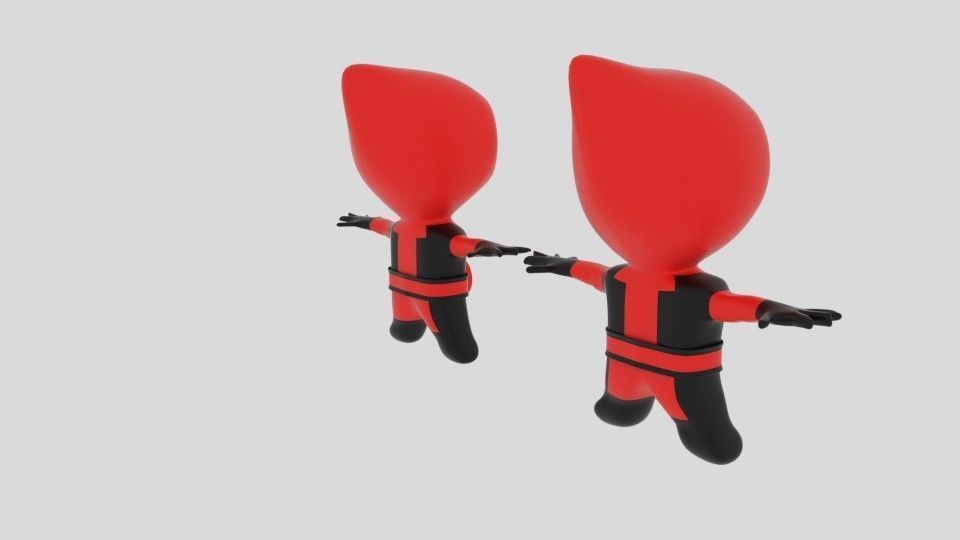  Mini Deadpool Low-poly 3D model_2