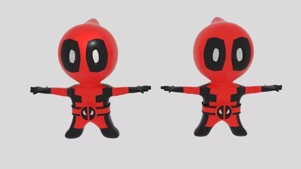  Mini Deadpool Low-poly 3D model_0