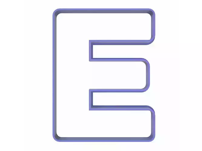 0205 Alphabet 01 E cookie cutter 3D print model