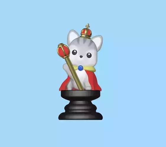 Cat Chess Piece - King 3D print model