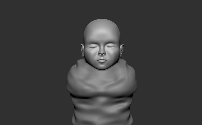 Baby in swaddle 3D model