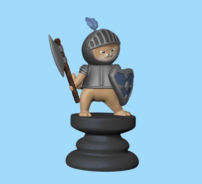 Cat Chess Piece - Pawn 3D print model_1