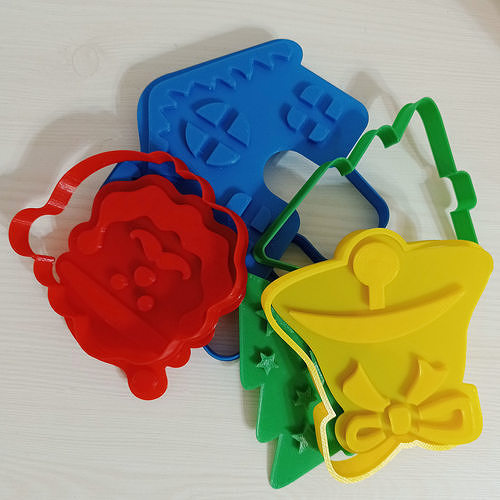 Cookie cutters Christmas and New year 3D print model