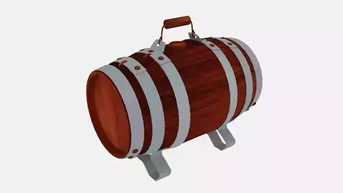  Rum Keg Water Cask Low-poly 3D model