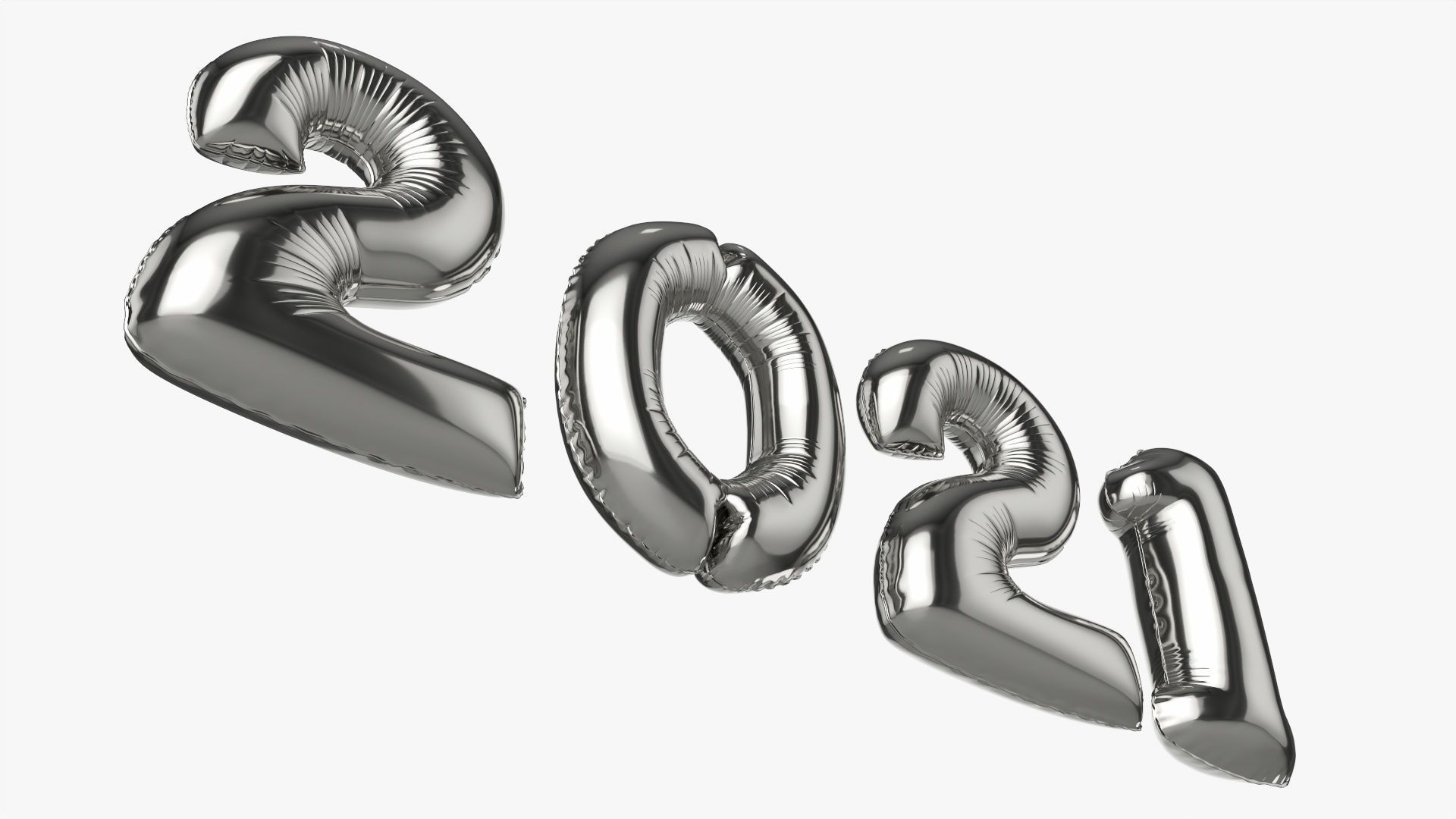 Foil balloon 2021 year numbers 3D model_6