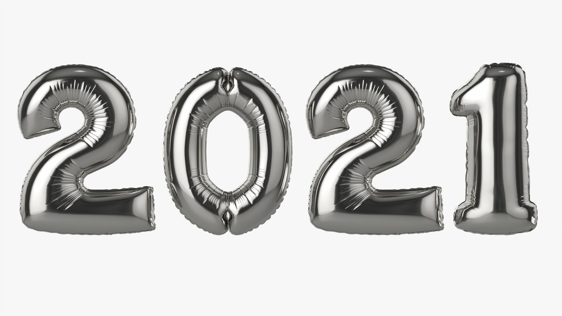 Foil balloon 2021 year numbers 3D model_8
