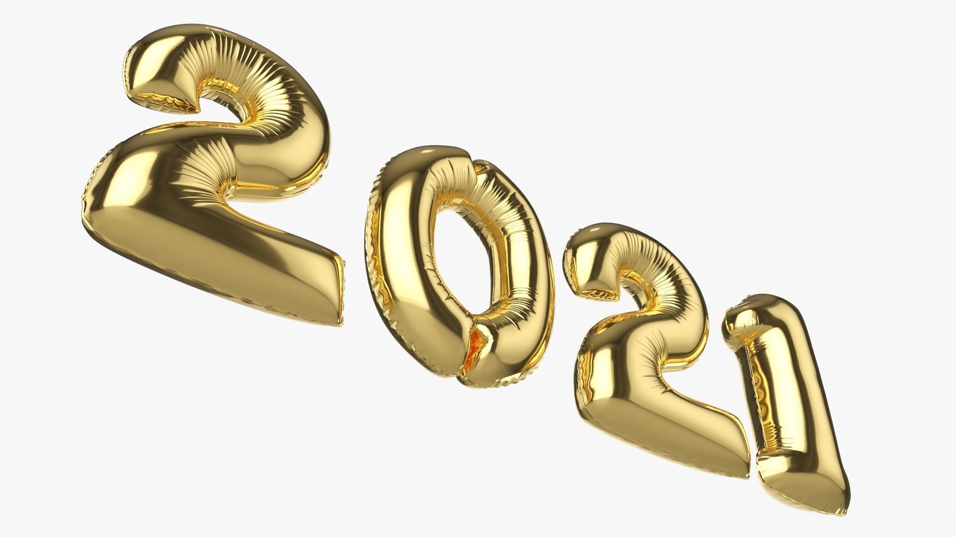 Foil balloon 2021 year numbers 3D model_5