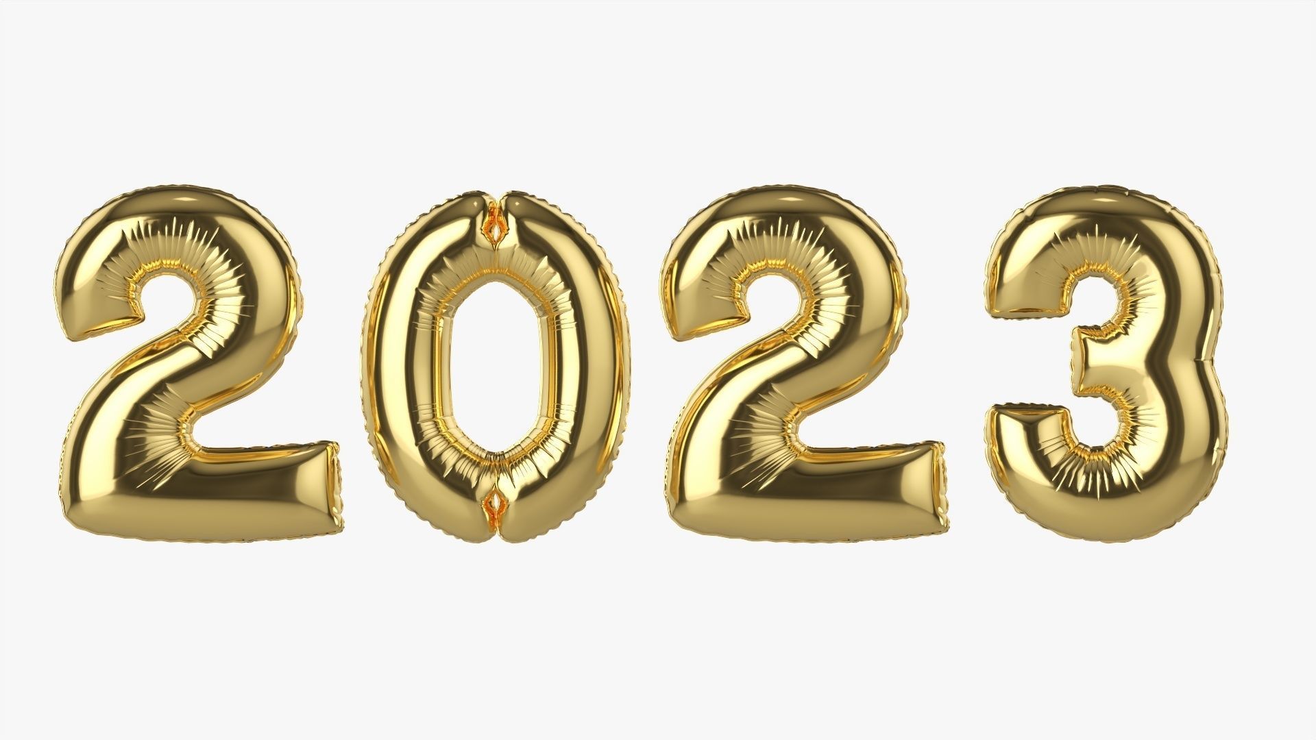 Foil balloon 2023 year numbers 3D model_8