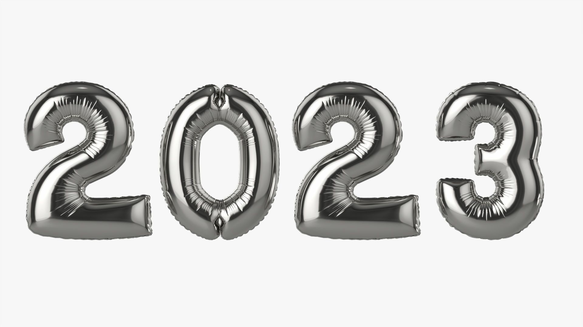 Foil balloon 2023 year numbers 3D model_7