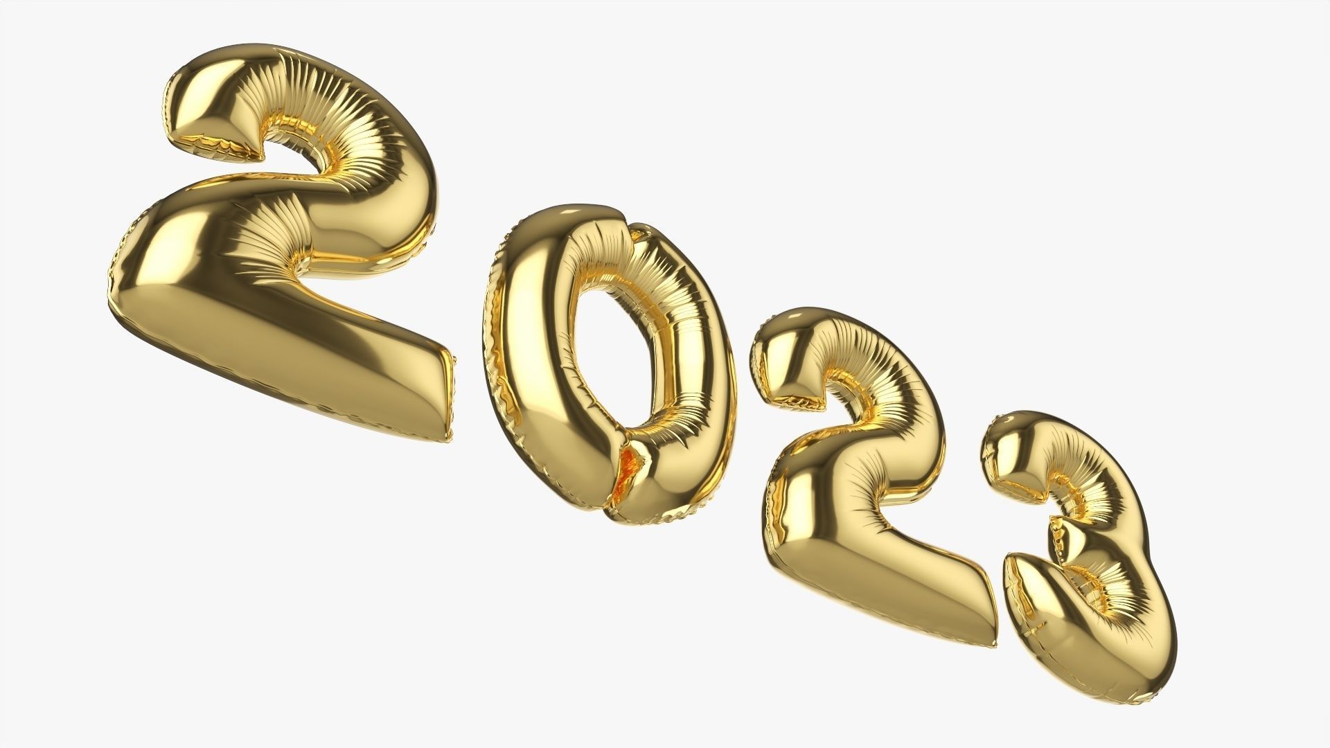 Foil balloon 2023 year numbers 3D model_6