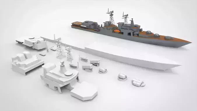 Battle ship military  3d printing 3D print model