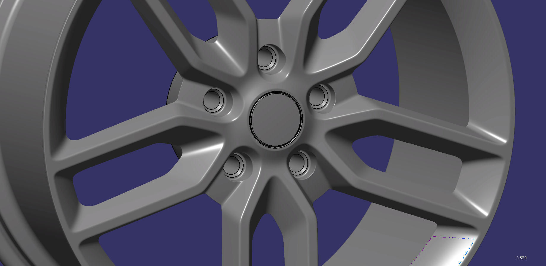 Wheel 22 inch Covette 3D print model_2