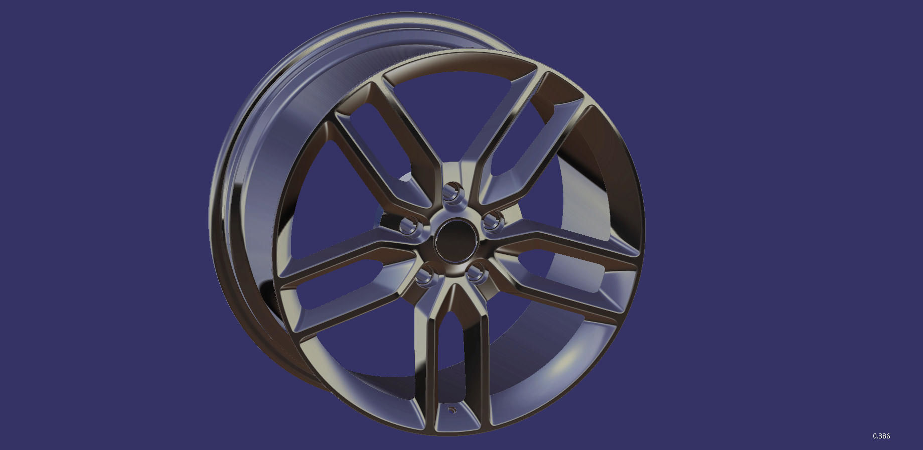 Wheel 22 inch Covette 3D print model_5
