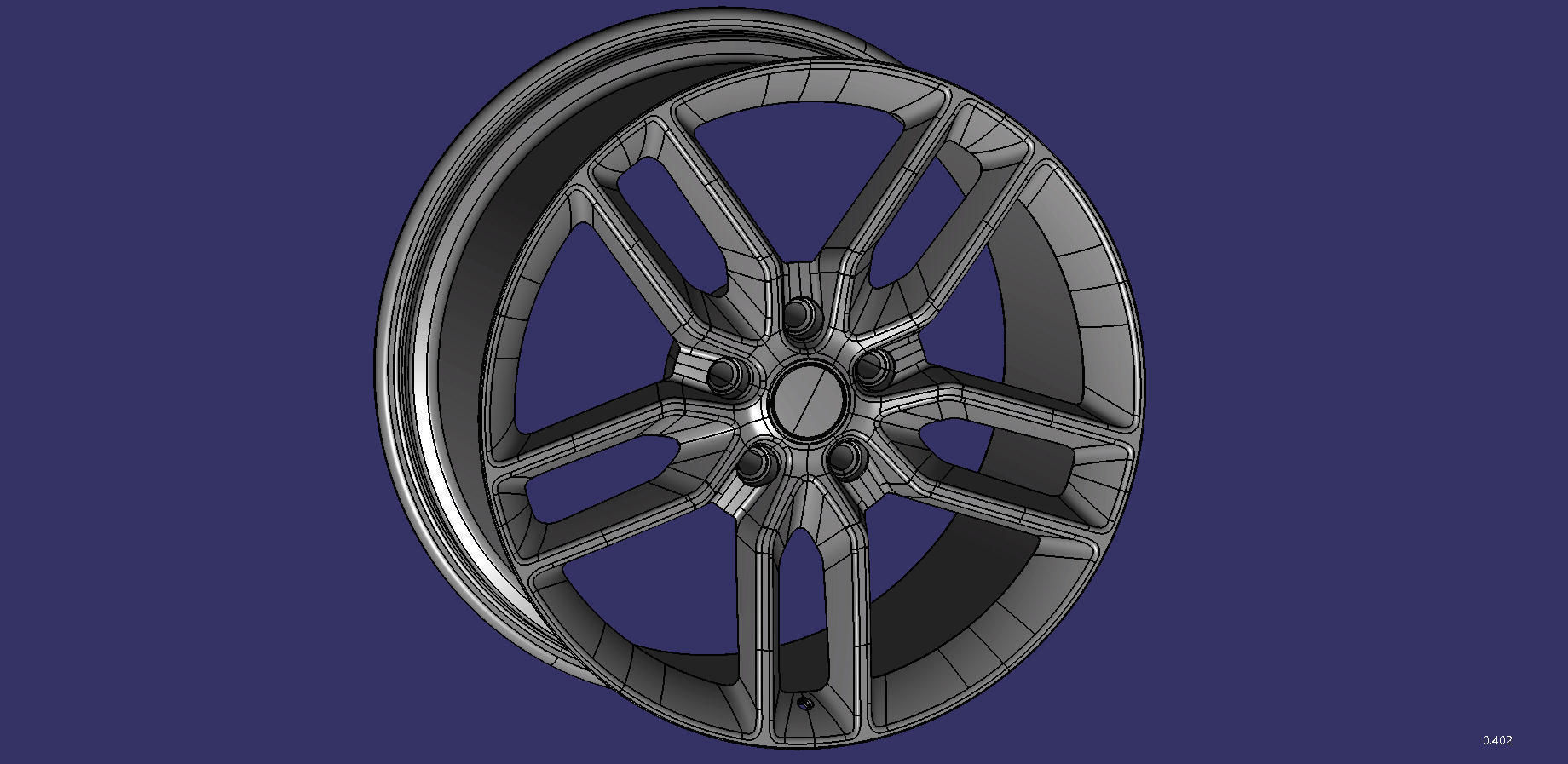 Wheel 22 inch Covette 3D print model_7