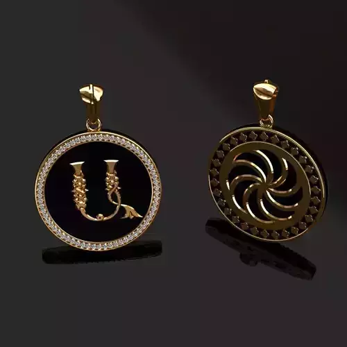 Pendant mirror with bird in it