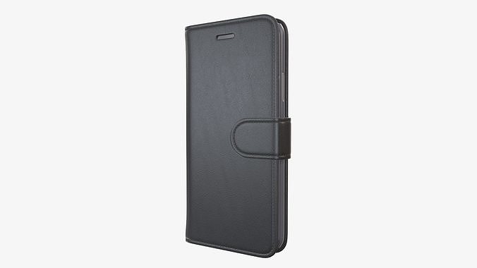 Smartphone in a flip wallet case 01 3D model