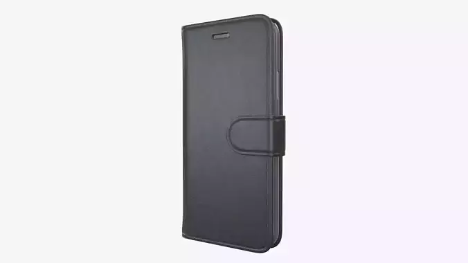 Smartphone in a flip wallet case 01 3D model
