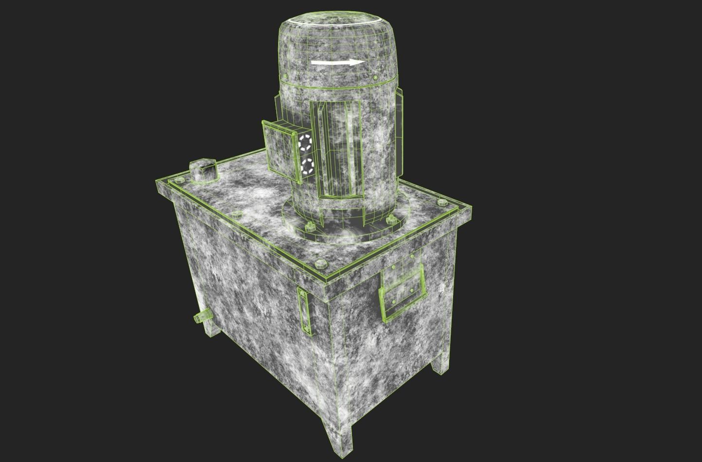 Hydraulic Power Pack Low-poly 3D model_13