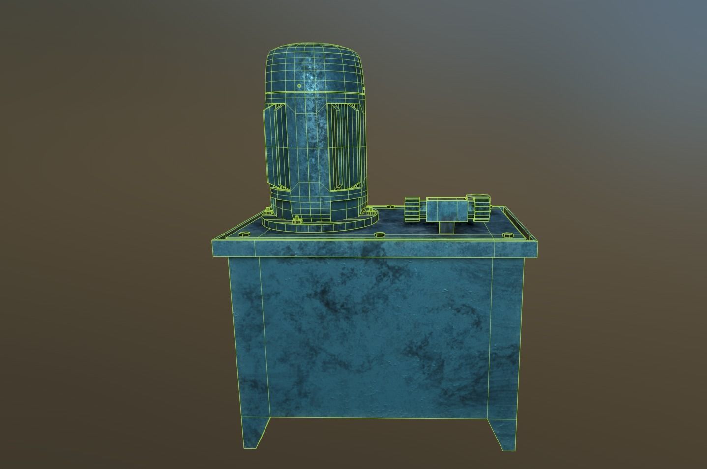 Hydraulic Power Pack Low-poly 3D model_10