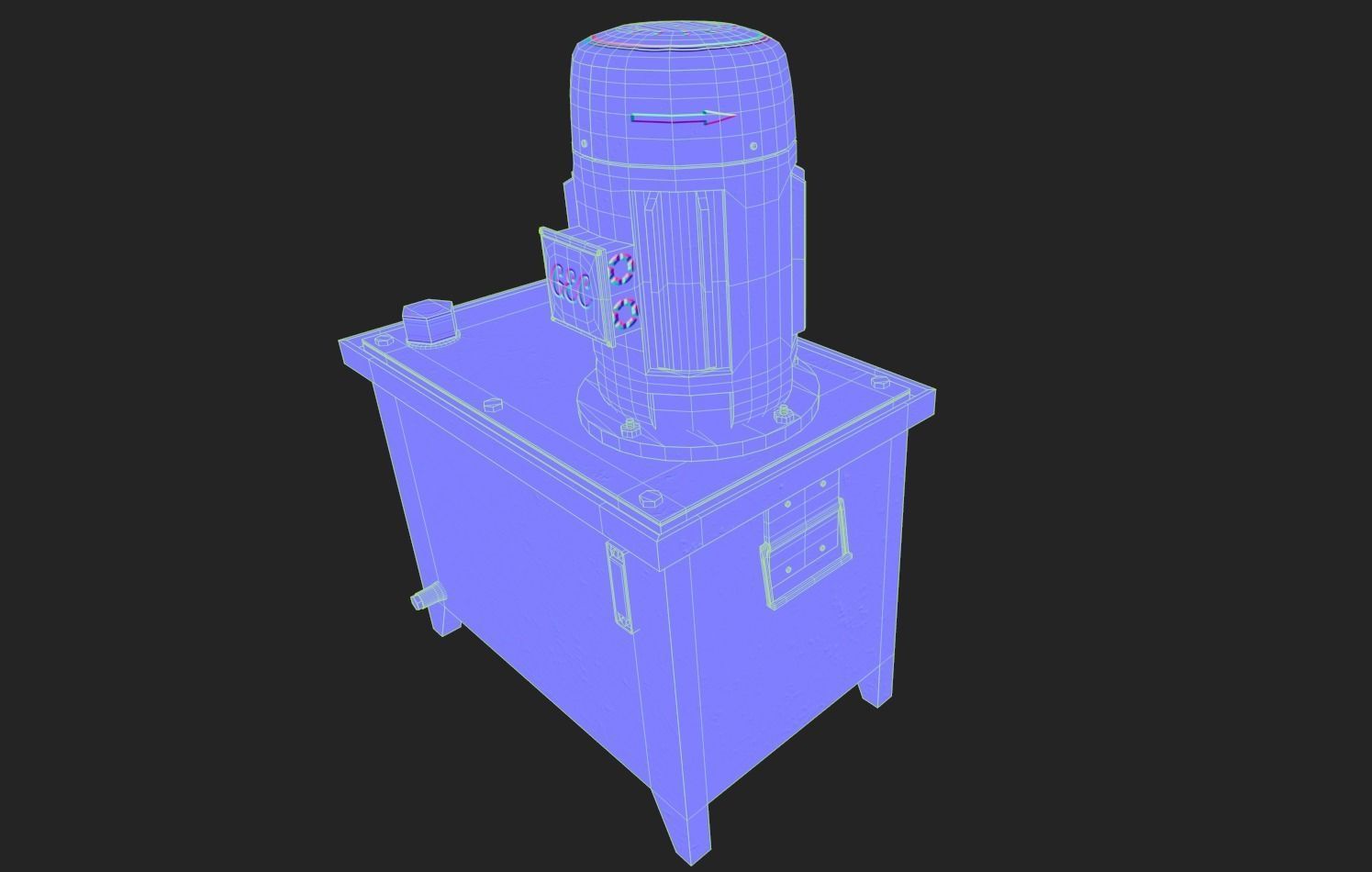 Hydraulic Power Pack Low-poly 3D model_15