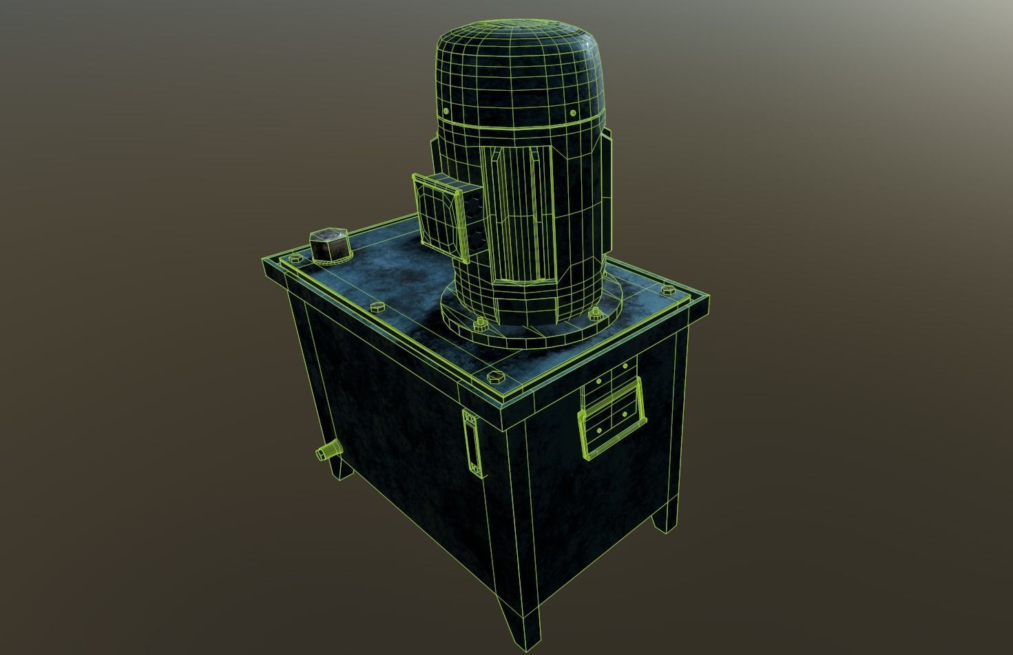 Hydraulic Power Pack Low-poly 3D model_12