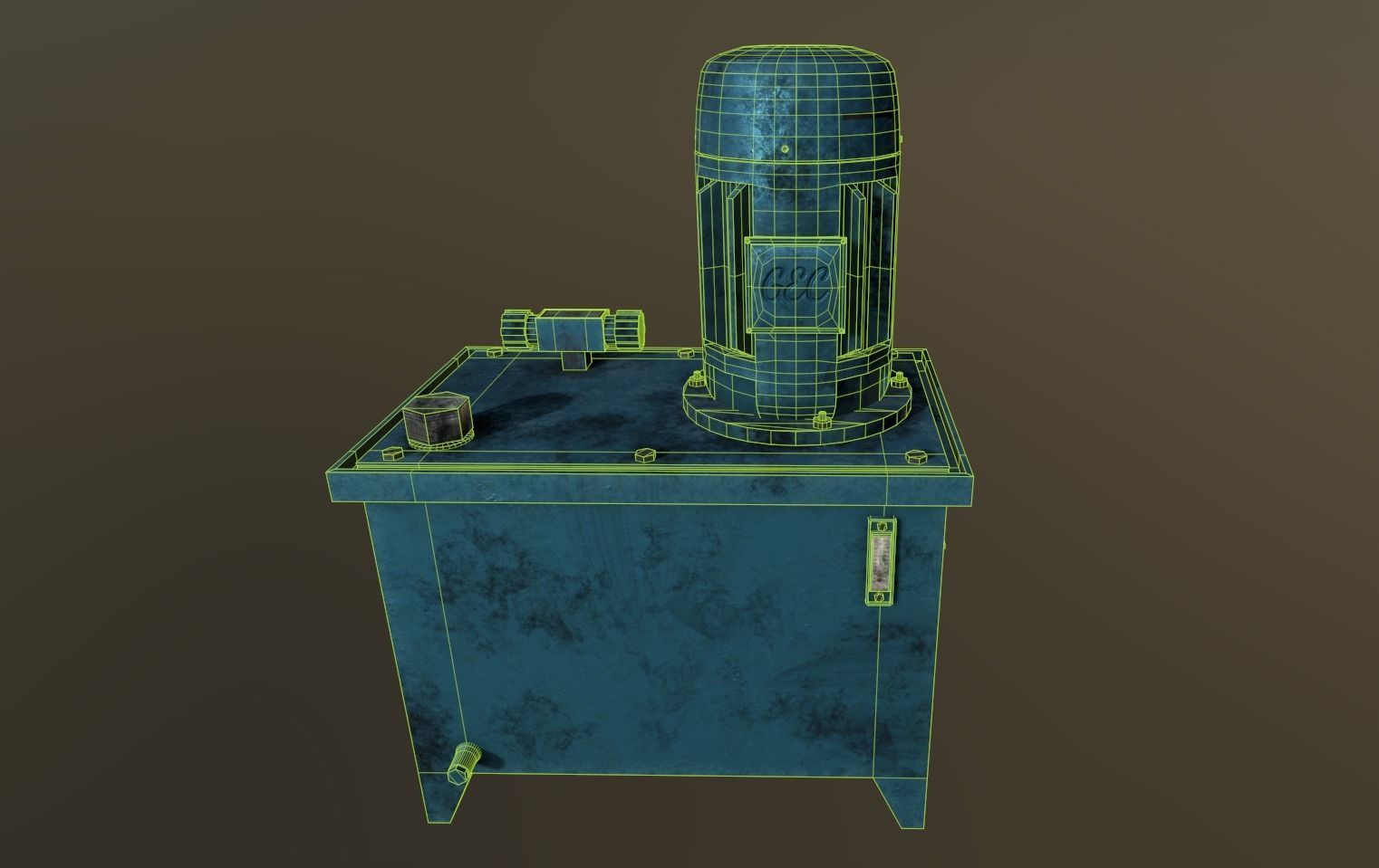 Hydraulic Power Pack Low-poly 3D model_9