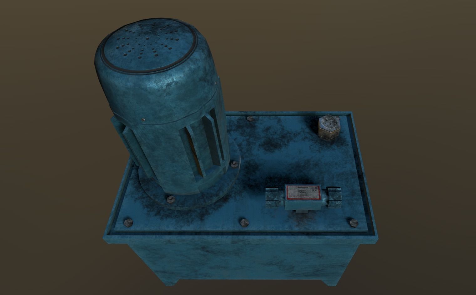 Hydraulic Power Pack Low-poly 3D model_5