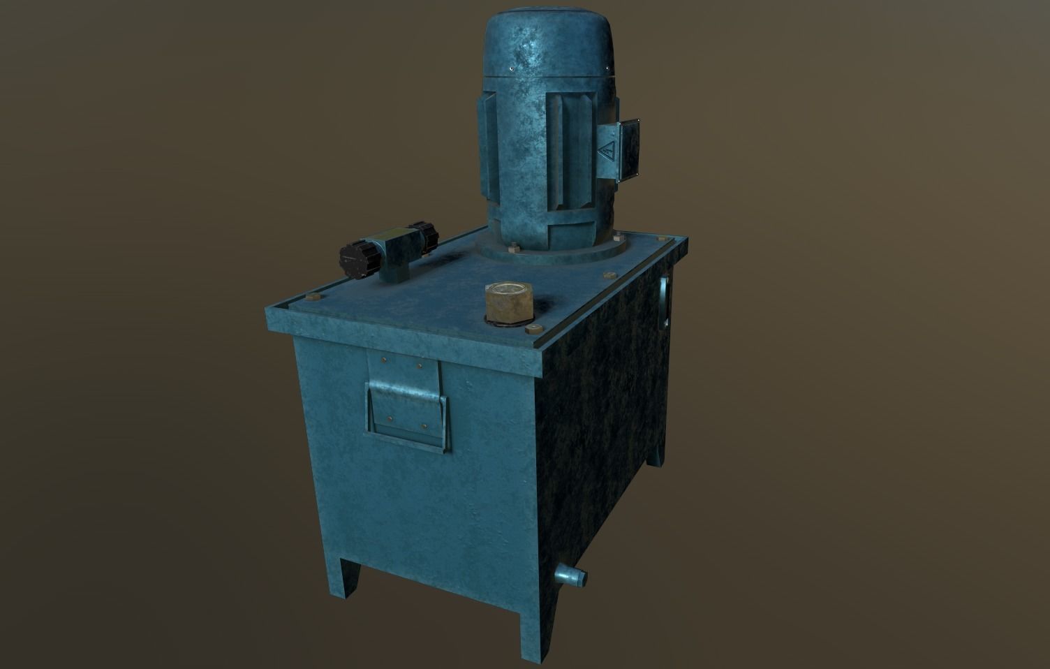 Hydraulic Power Pack Low-poly 3D model_1